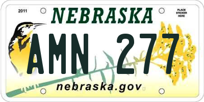 NE license plate AMN277