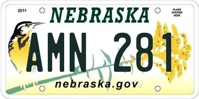 NE license plate AMN281