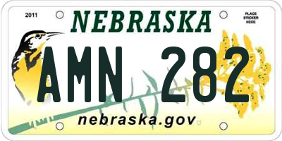 NE license plate AMN282