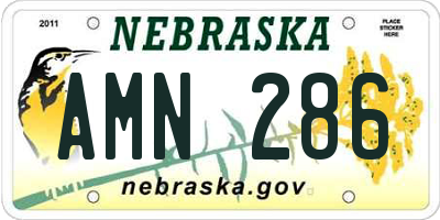 NE license plate AMN286