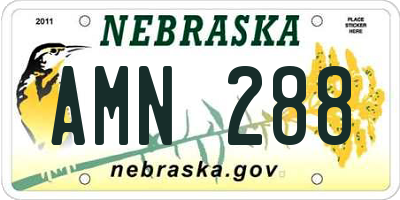 NE license plate AMN288
