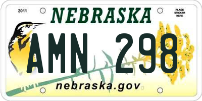 NE license plate AMN298