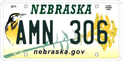 NE license plate AMN306