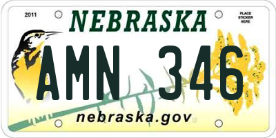 NE license plate AMN346