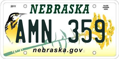 NE license plate AMN359