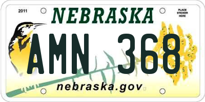 NE license plate AMN368