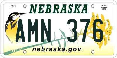 NE license plate AMN376