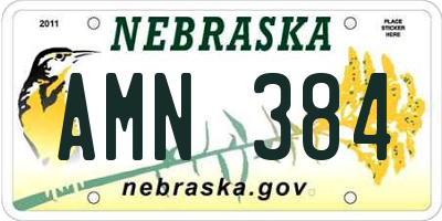 NE license plate AMN384