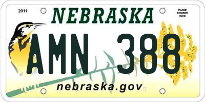 NE license plate AMN388