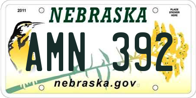 NE license plate AMN392