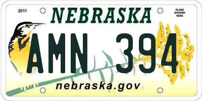 NE license plate AMN394