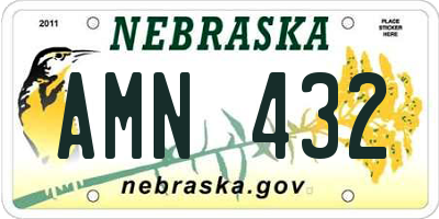 NE license plate AMN432