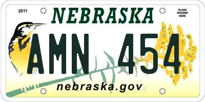 NE license plate AMN454