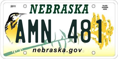 NE license plate AMN481
