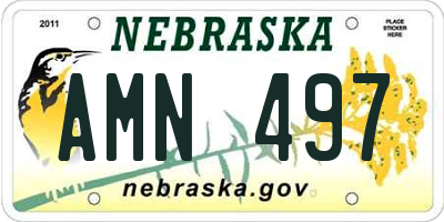 NE license plate AMN497