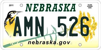 NE license plate AMN526