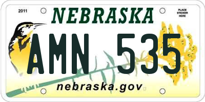 NE license plate AMN535