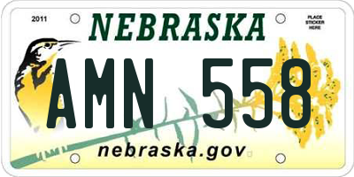 NE license plate AMN558