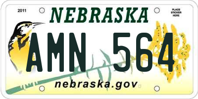 NE license plate AMN564