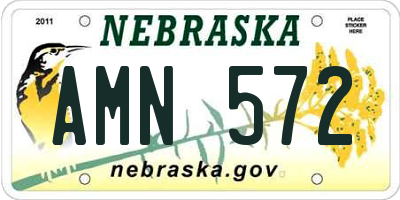 NE license plate AMN572