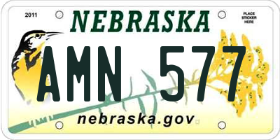 NE license plate AMN577