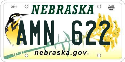 NE license plate AMN622