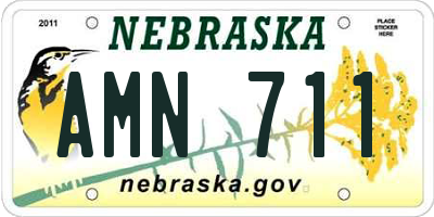 NE license plate AMN711
