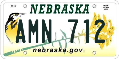 NE license plate AMN712