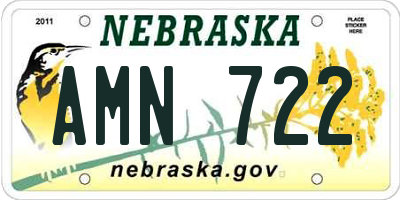 NE license plate AMN722