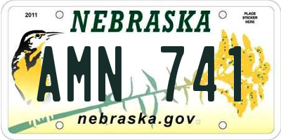 NE license plate AMN741