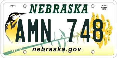NE license plate AMN748
