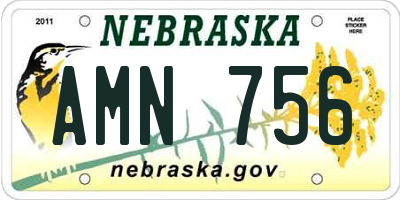 NE license plate AMN756