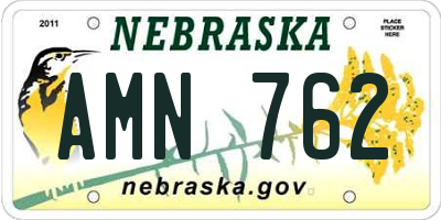 NE license plate AMN762