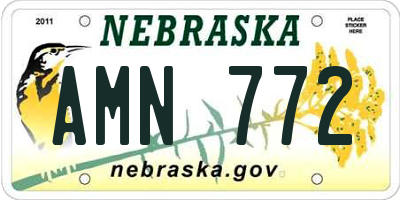 NE license plate AMN772