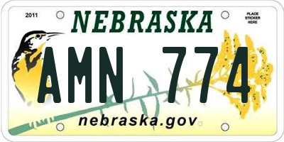 NE license plate AMN774