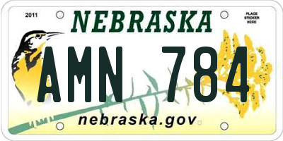 NE license plate AMN784