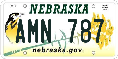 NE license plate AMN787