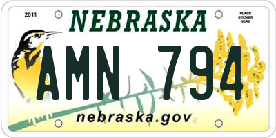 NE license plate AMN794
