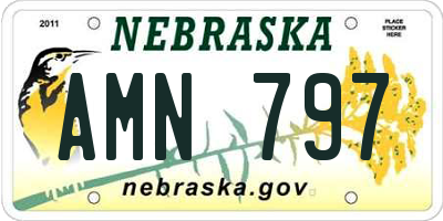 NE license plate AMN797