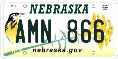 NE license plate AMN866