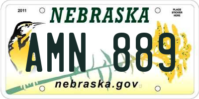 NE license plate AMN889