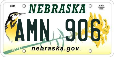NE license plate AMN906