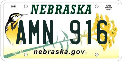 NE license plate AMN916