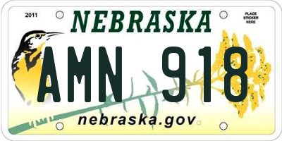 NE license plate AMN918