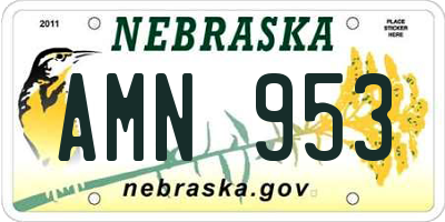 NE license plate AMN953