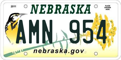 NE license plate AMN954