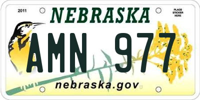 NE license plate AMN977