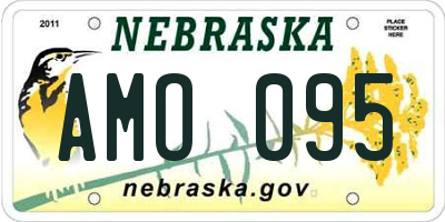 NE license plate AMO095