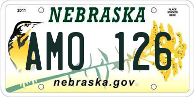 NE license plate AMO126