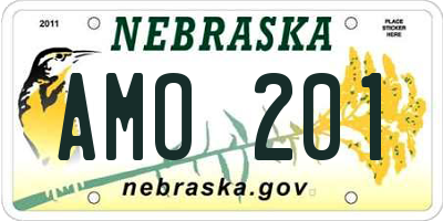 NE license plate AMO201